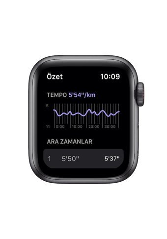 Apple Nike SE Apple Uyumlu iOS Su Geçirmez 40 mm Fluoro Elastomer Kordon Dikdörtgen Unisex Akıllı Saat Siyah