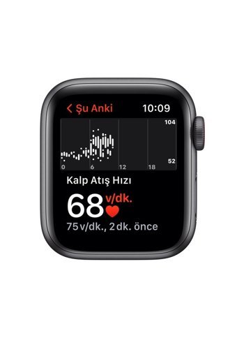 Apple Nike SE Apple Uyumlu iOS Su Geçirmez 40 mm Fluoro Elastomer Kordon Dikdörtgen Unisex Akıllı Saat Siyah