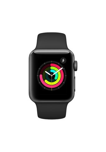 Apple Watch Series 3 Apple Uyumlu WatchOS Su Geçirmez 42 mm Kauçuk Kordon Kare Unisex Akıllı Saat Siyah