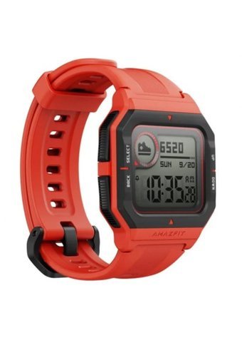 Amazfit Neo Su Geçirmez 40.3 mm Silikon Kordon Kare Unisex Akıllı Saat Kırmızı