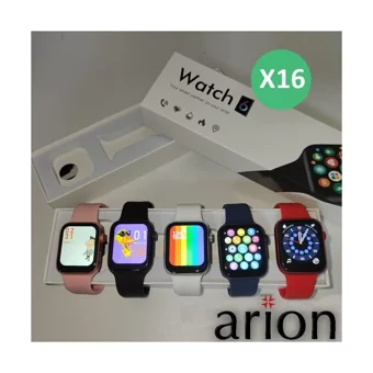 Arion X16 Android Uyumlu Android-iOS Su Geçirmez Silikon Kordon Kare Kadın Akıllı Saat Siyah