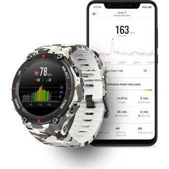 Amazfit T-Rex Su Geçirmez 47.7 mm Silikon Kordon Yuvarlak Erkek Akıllı Saat Asker Yeşili
