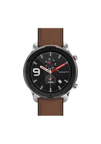 Amazfit A1902 GTR Su Geçirmez 47.2 mm Deri Kordon Yuvarlak Erkek Akıllı Saat Kahverengi