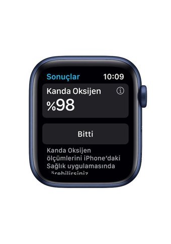 Apple Watch Series 6 Apple Uyumlu WatchOS Su Geçirmez 44 mm Silikon Kordon Kare Unisex Akıllı Saat Lacivert