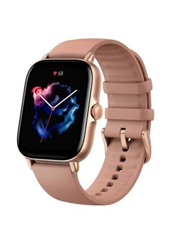 Amazfit GTS 3 Zepp OS Su Geçirmez 42.4 mm Silikon Kordon Kare Unisex Akıllı Saat Pembe