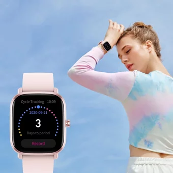 Amazfit GTS 2 Mini Amazfit OS Su Geçirmez 40.5 mm Silikon Kordon Dikdörtgen Unisex Akıllı Saat Mavi