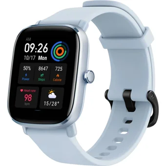 Amazfit GTS 2 Mini Amazfit OS Su Geçirmez 40.5 mm Silikon Kordon Dikdörtgen Unisex Akıllı Saat Mavi