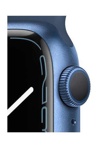 Apple Watch Series 7 Apple Uyumlu WatchOS Su Geçirmez 41 mm Kauçuk Kordon Kare Unisex Akıllı Saat Mavi