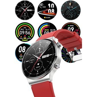 Arion C12 Android Uyumlu Android Su Geçirmez 46 mm Çelik Kordon Yuvarlak Erkek Akıllı Saat Gümüş
