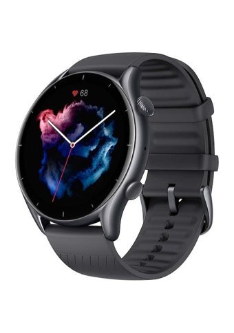 Amazfit GTR 3 Zepp OS Su Geçirmez 45.8 mm Silikon Kordon Yuvarlak Unisex Akıllı Saat Siyah