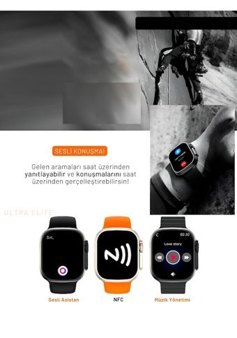 Bakeey Watch 8 Ultra Su Geçirmez 49 mm Silikon Kordon Kare Tansiyon Ölçen Akıllı Saat Yeşil