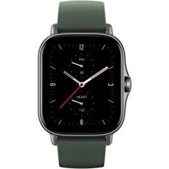 Amazfit Gts 2e Amazfit OS Su Geçirmez 42 mm Silikon Kordon Dikdörtgen Unisex Akıllı Saat Yeşil