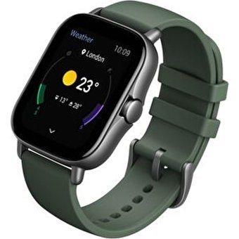 Amazfit Gts 2e Amazfit OS Su Geçirmez 42 mm Silikon Kordon Dikdörtgen Unisex Akıllı Saat Yeşil