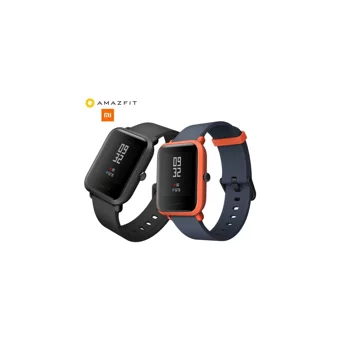 Amazfit Bip Su Geçirmez Silikon Kordon Kare Unisex Akıllı Saat Siyah