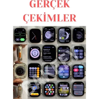 Bakeey Watch 8 Ultra Su Geçirmez 49 mm Silikon Kordon Kare Tansiyon Ölçen Sim Kartlı Akıllı Saat Gri