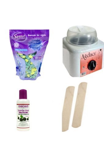 Sesu 1+1 Boncuk Ağda Makinesi + Killi Boncuk Ağda + Spatula + Temizleme Yağı