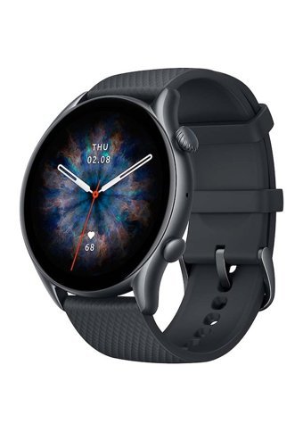 Amazfit GTR 3 Pro Zepp OS Su Geçirmez 46 mm Silikon Kordon Yuvarlak Unisex Akıllı Saat Siyah