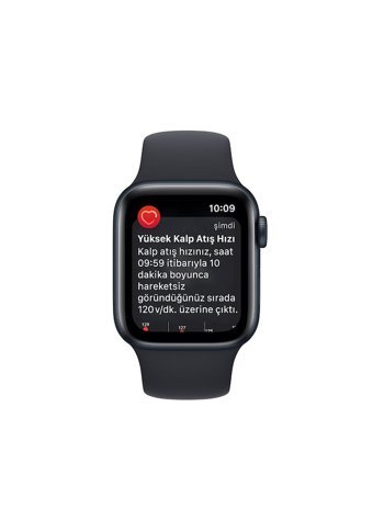 Apple SE 2 Apple Uyumlu iOS Su Geçirmez 40 mm Fluoro Elastomer Kordon Dikdörtgen Tansiyon Ölçen Unisex Akıllı Saat Koyu Gri