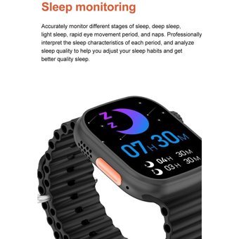 Torima T10 Ultra Android 49 mm Plastik Kordon Dikdörtgen unisex Akıllı Saat Turuncu