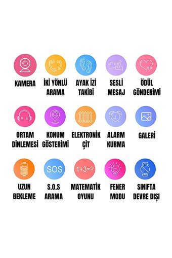 Bakeey Su Geçirmez Silikon Kordon Kare Kameralı Tansiyon Ölçen Sim Kartlı Çocuk Akıllı Saat Eflatun