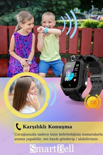 Bakeey Su Geçirmez Silikon Kordon Kare Kameralı Tansiyon Ölçen Sim Kartlı Çocuk Akıllı Saat Pembe