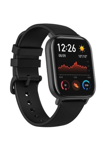 Amazfit A1914 GTS Su Geçirmez 43.25 mm Silikon Kordon Dikdörtgen Unisex Akıllı Saat Siyah