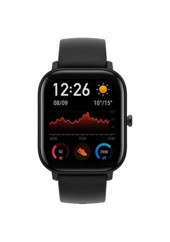 Amazfit A1914 GTS Su Geçirmez 43.25 mm Silikon Kordon Dikdörtgen Unisex Akıllı Saat Siyah