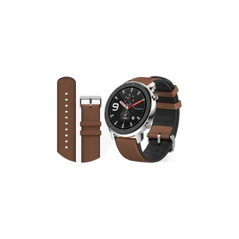 Amazfit GTR Su Geçirmez 47.2 mm Deri Kordon Yuvarlak Erkek Akıllı Saat Kahverengi