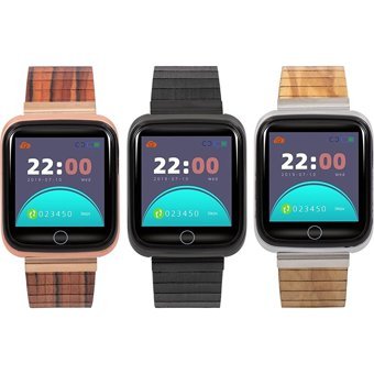Arion ZS-W007 Android Uyumlu Android-iOS Su Geçirmez 42 mm Paslanmaz Çelik Kordon Kare Kameralı Kadın Akıllı Saat Siyah