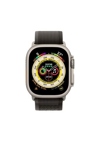 Apple Watch Ultra Apple Uyumlu WatchOS Su Geçirmez 44 mm Elastomer Kordon Kulaklıklı Kare Sim Kartlı Akıllı Saat Siyah