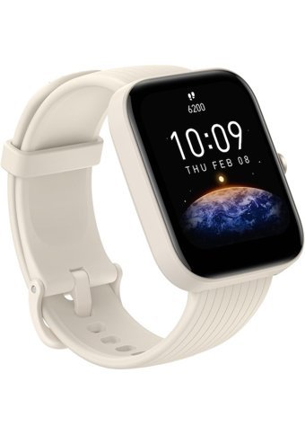 Amazfit Bip 3 Pro Zepp OS Su Geçirmez 44.12 mm Silikon Kordon Kare Unisex Akıllı Saat Krem