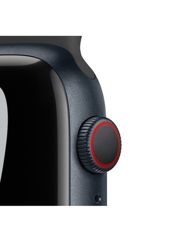 Apple Nike Series 7 Apple Uyumlu iOS Su Geçirmez 45 mm Fluoro Elastomer Kordon Dikdörtgen Unisex Akıllı Saat Siyah