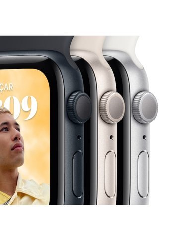Apple Watch SE 2 Apple Uyumlu WatchOS Su Geçirmez 44 mm Silikon Kordon Kare Unisex Akıllı Saat Krem