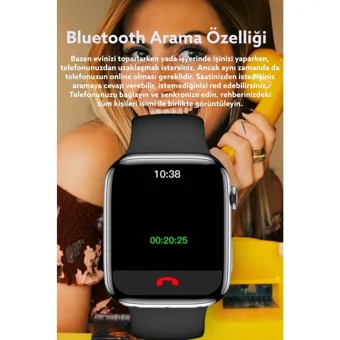 Bakeey T700S Silikon Kordon Kare Tansiyon Ölçen Akıllı Saat Siyah