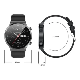 Arion C12 Android Uyumlu Android Su Geçirmez 46 mm Kauçuk Kordon Yuvarlak Erkek Akıllı Saat Yeşil