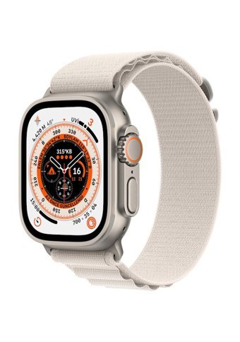 Apple Watch Ultra Apple Uyumlu WatchOS Su Geçirmez 44 mm Elastomer Kordon Kulaklıklı Kare Sim Kartlı Akıllı Saat Krem