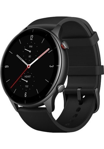 Amazfit GTR 2E Android-iOS Su Geçirmez 47 mm Silikon Kordon Yuvarlak Unisex Akıllı Saat Siyah