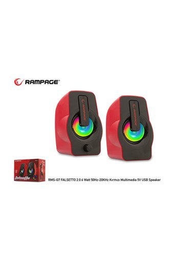Rampage RMS G7 Falsetto USB Kablolu 1+1 Bilgisayar Hoparlörü Kırmızı
