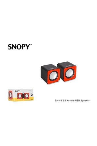 Snopy SN66 USB Kablolu 1+1 Bilgisayar Hoparlörü Kırmızı