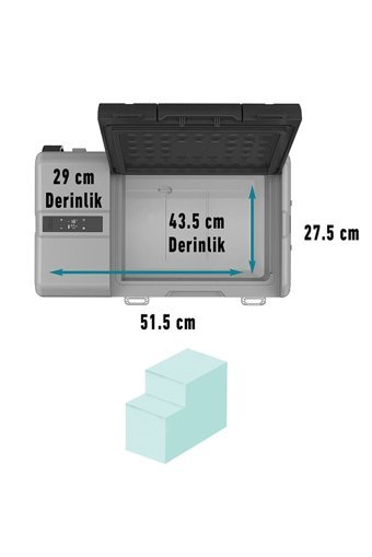 Fridgers DE52S Lg 12-24 V 52 lt Çakmaklıklı Kompresörlü Araç Buzdolabı