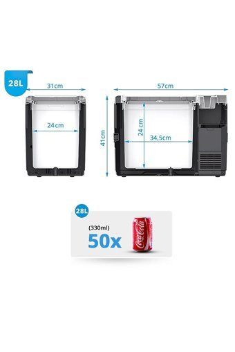 Acopower Vx28 12-24-220 V 28 lt Çakmaklıklı Kompresörlü Araç Buzdolabı + Powerbank + Le