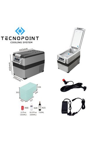 Tecnopoint Tc21-11 12-24-220 V 45 lt Çakmaklıklı Kompresörlü Araç Buzdolabı