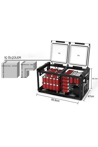 Iceco VL75Prod 12-24 V 75 lt Çakmaklıklı Kompresörlü Araç Buzdolabı