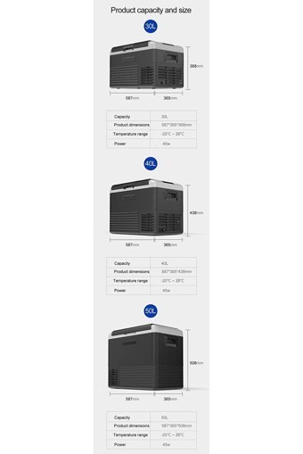 Demmon D50LT 12-24 V 50 lt Çakmaklıklı Kompresörlü Araç Buzdolabı