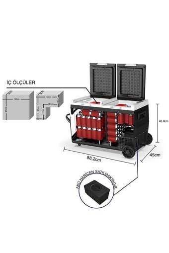 Iceco K75D 12-24 V 75 lt Çakmaklıklı Kompresörlü Araç Buzdolabı