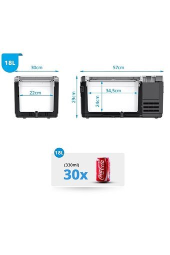 Acopower Vx18 12-24 V 18 lt Çakmaklıklı Kompresörlü Araç Buzdolabı + Powerbank + Le