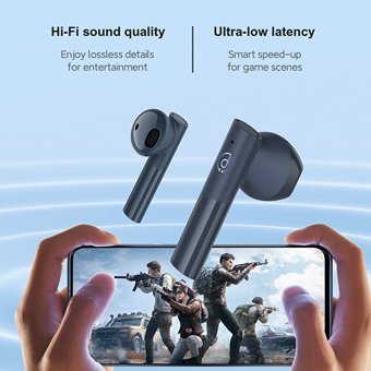 Haylou Moripods TWS Su Geçirmez Tek Mikrofonlu Bluetooth 5.2 Silikonsuz Kablosuz Kulak İçi Bluetooth Kulaklık Mavi
