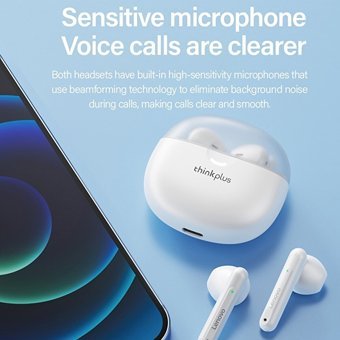 Lenovo ThinkPlus LP1 Pro TWS Çift Mikrofonlu Bluetooth 5.1 Silikonsuz Kablosuz Kulak İçi Bluetooth Kulaklık Pembe