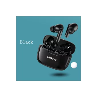 Lenovo XT90 TWS Su Geçirmez Çift Mikrofonlu Bluetooth 5.0 Silikonsuz Gürültü Önleyici Kablosuz Kulak İçi Bluetooth Kulaklık Siyah