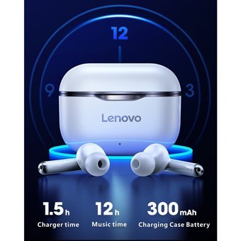 Lenovo LP1 TWS Su Geçirmez Tek Mikrofonlu Bluetooth 5.0 Silikonsuz Gürültü Önleyici Kablosuz Kulak İçi Bluetooth Kulaklık Gri